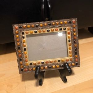 Black and gold beaded picture frame